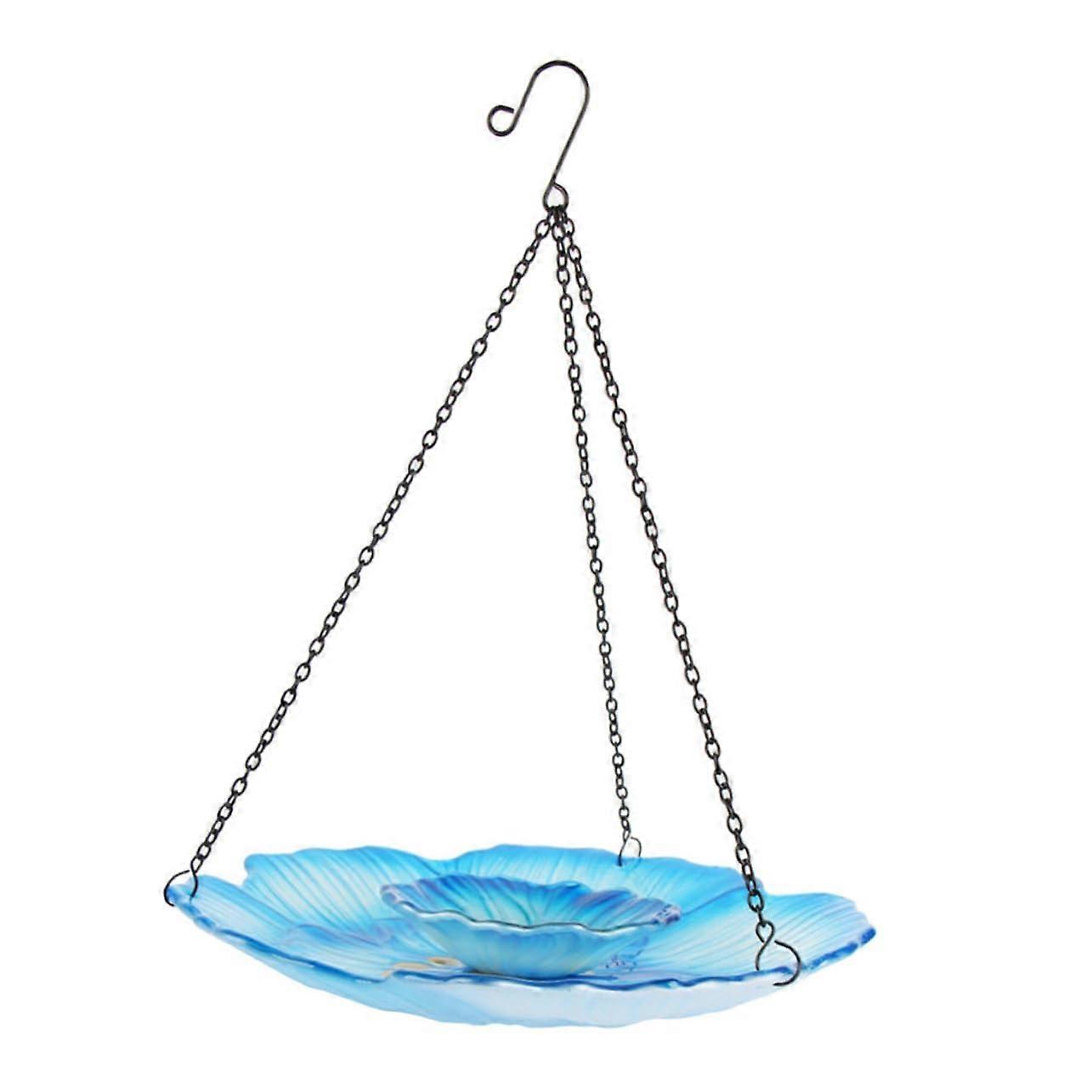 Bird Feeder and Bird Bath Dual Function Hanging Outdoor Garden Decor with Easy Refill Access