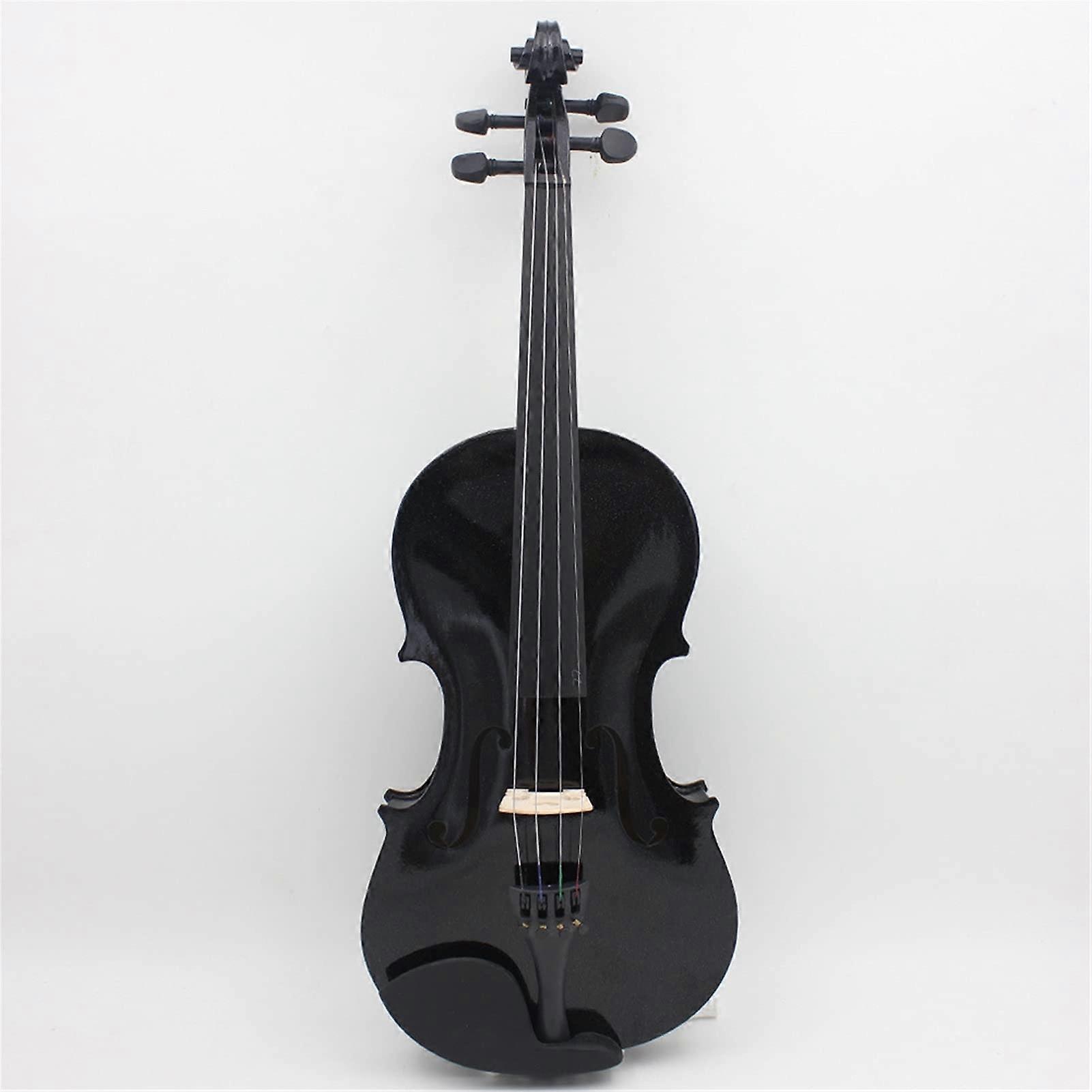 Student Violin 1/8 Size Solid Wood Black Stained Instrument for Beginners with Precise Color Matching