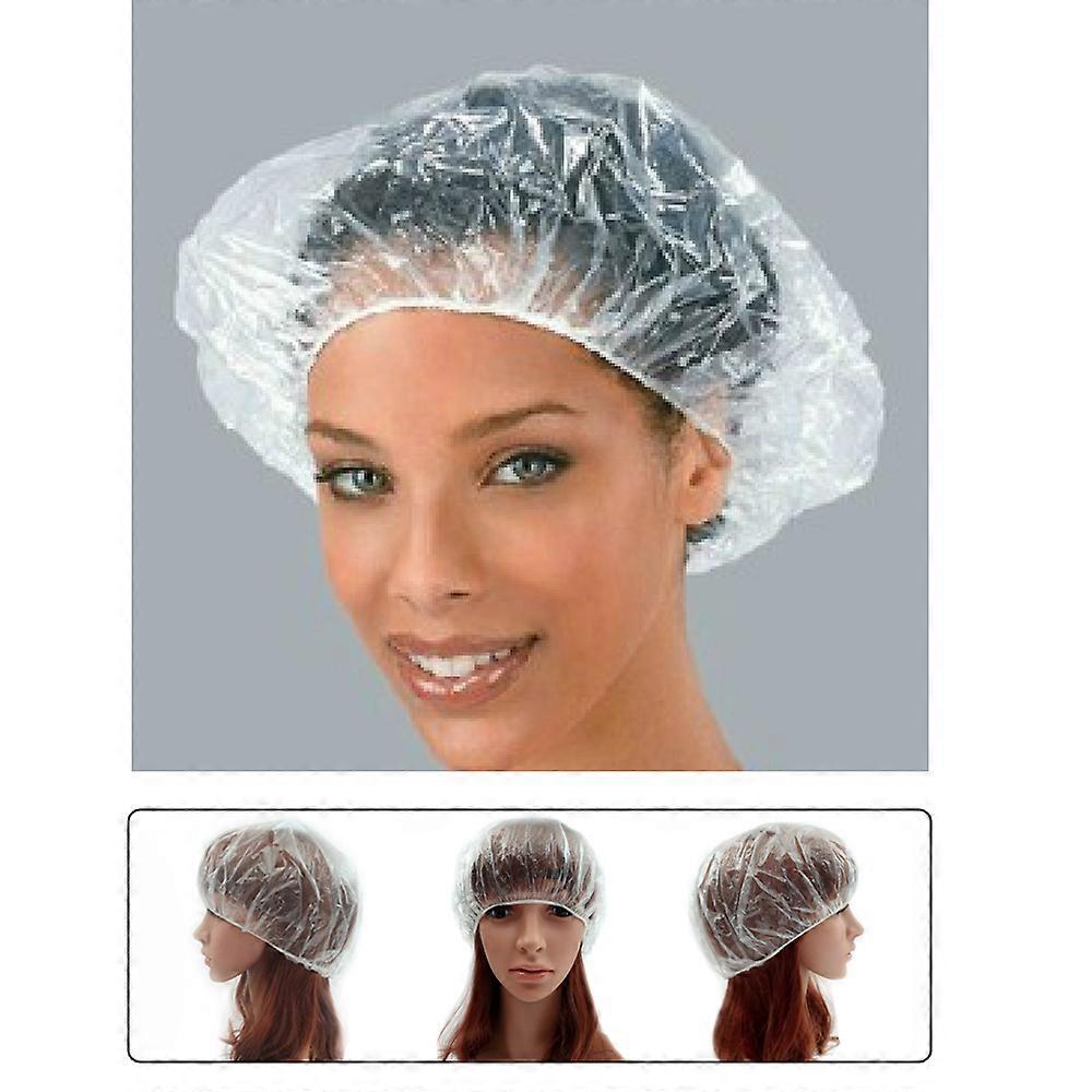 Disposable Shower Caps Transparent Bathing Caps for 100Pcs Pack