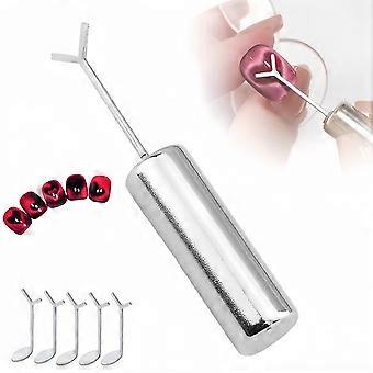 Heart Shape Cat Eye Nail Magnet with YShaped Guide Sticks, Salon Quality Magnetic Nail Art Tool Kit (1pcs+5pcs)