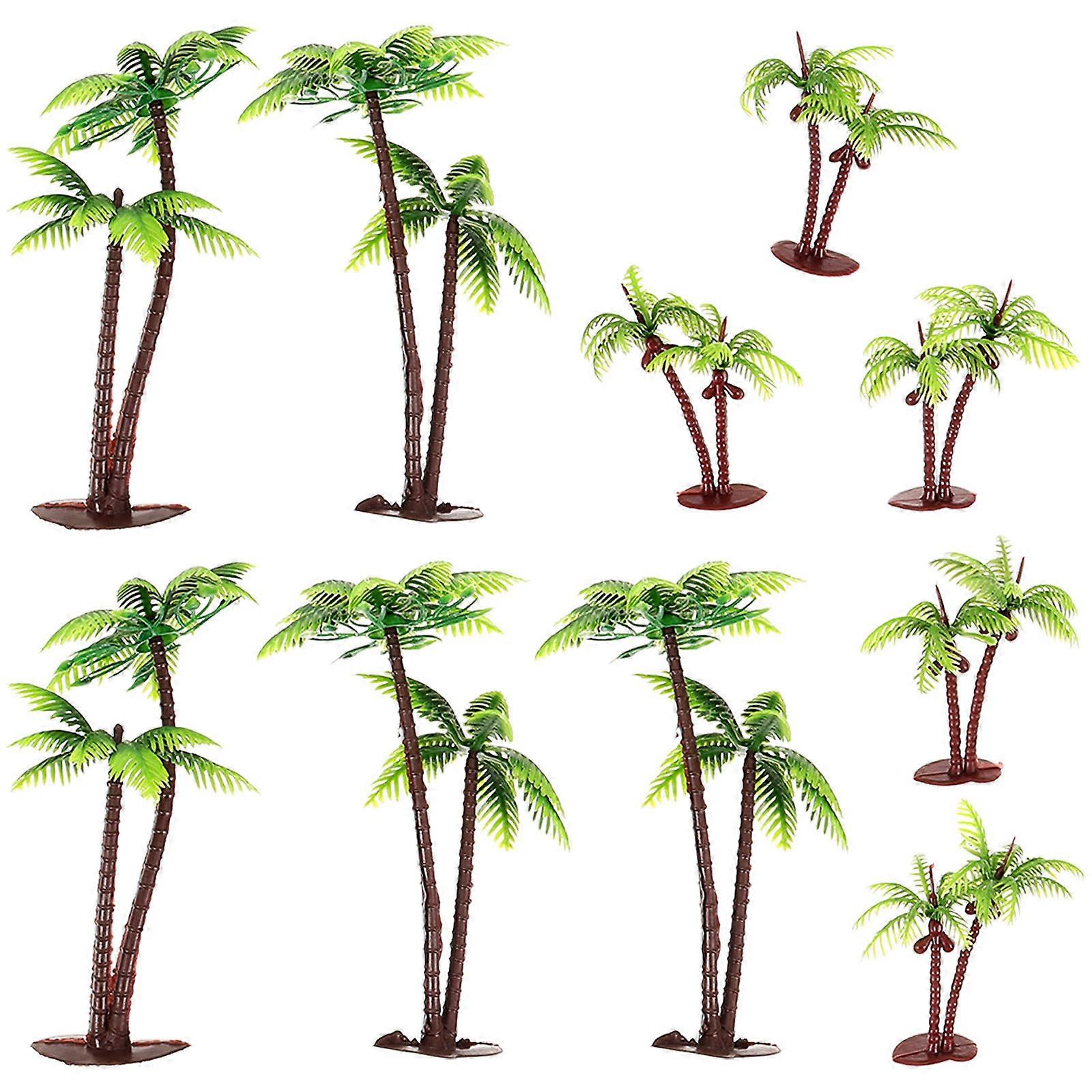 Miniature Tree Model Coconuts Tree Model for Decoration 10Pcs Durable Plastic