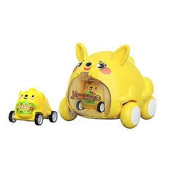 Niedliches Cartoon-Tiere-Katapultauto Mini-Trägheits-Rückprallauto-Puzzle - Interaktives Spielzeug für Eltern