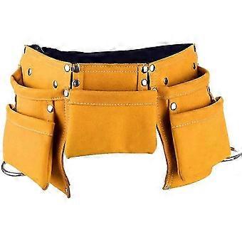 Multi-Pockets Kinder-Werkzeuggürtel, Kinderleder-Werkzeuggürtel-Konstruktions-Werkzeugbeuteltasche (gelb)
