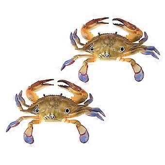 2Pcs Artificial Crabs Toys Fake Crabs Models Lovely Imitation Crabs Playthings