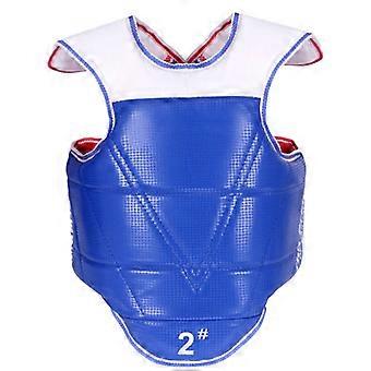 Protetor de peito ajustável para Taekwondo com dupla face colorida para treinamento e competição Azul P [110-140]