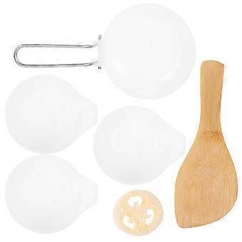 Juego de utensilios de cocina de plástico reutilizables para acampar al aire libre, 1 juego, diseño compacto.