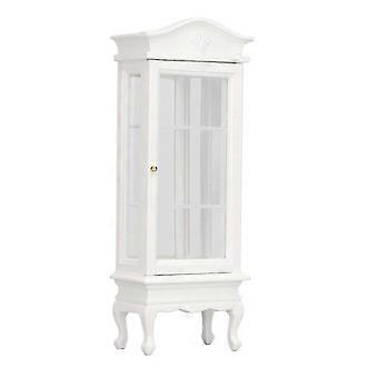 prodef 1:12 Miniatura de Casa de Bonecas, Armário de Madeira Simulado com Telhado em Arco Branco e Porta Única, Vitrine para Casa de Bonecas de Qualidade Super Perfeita