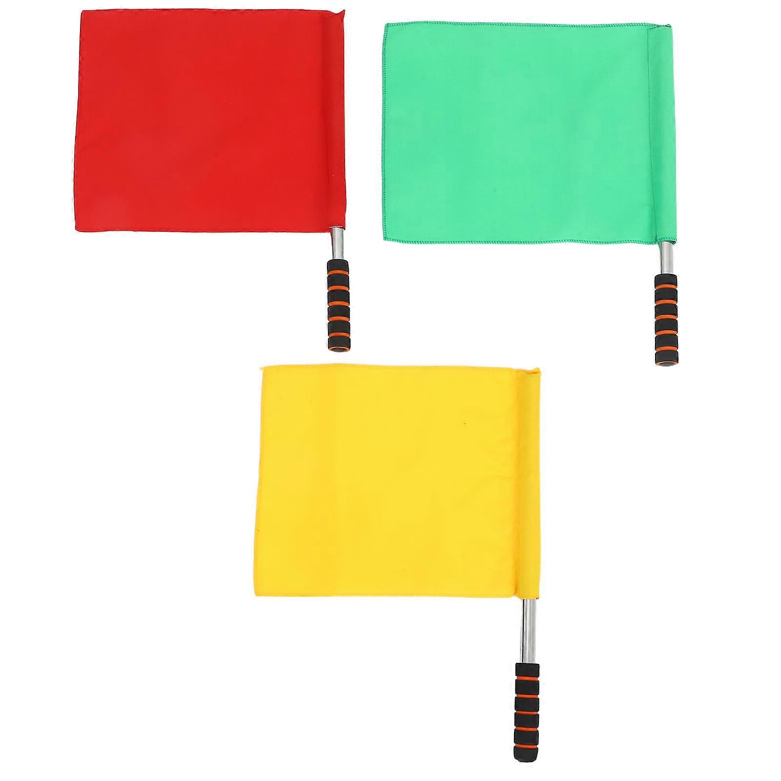 Referee Flags Outdoor Commanding Signal Flags with Assorted Colors 3Pcs