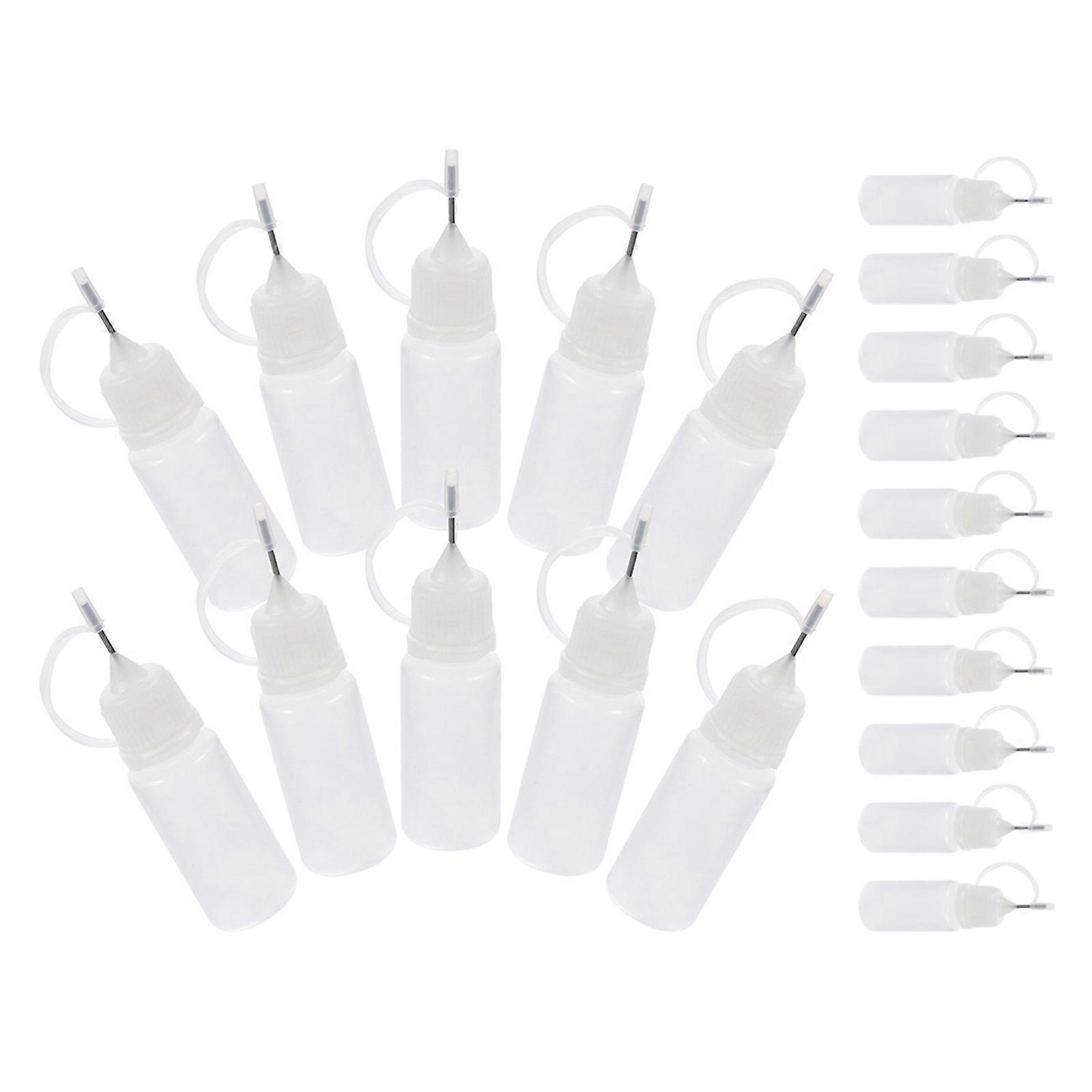 Needle Tip Glue Bottle for Precise Glue Application 20Pcs Set White