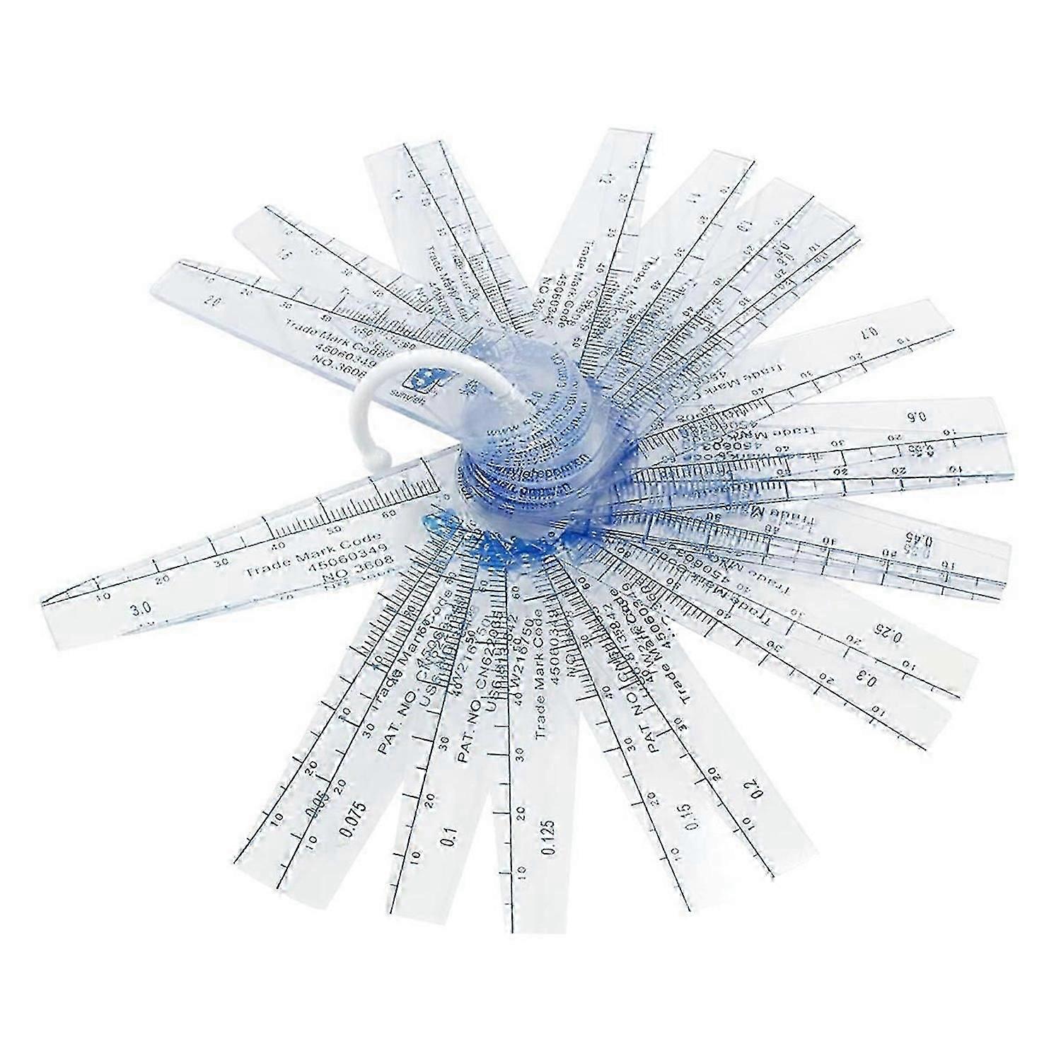 1 Pack Plastic Feeler Gauge 0.05-3mm Thickness Measuring Tools