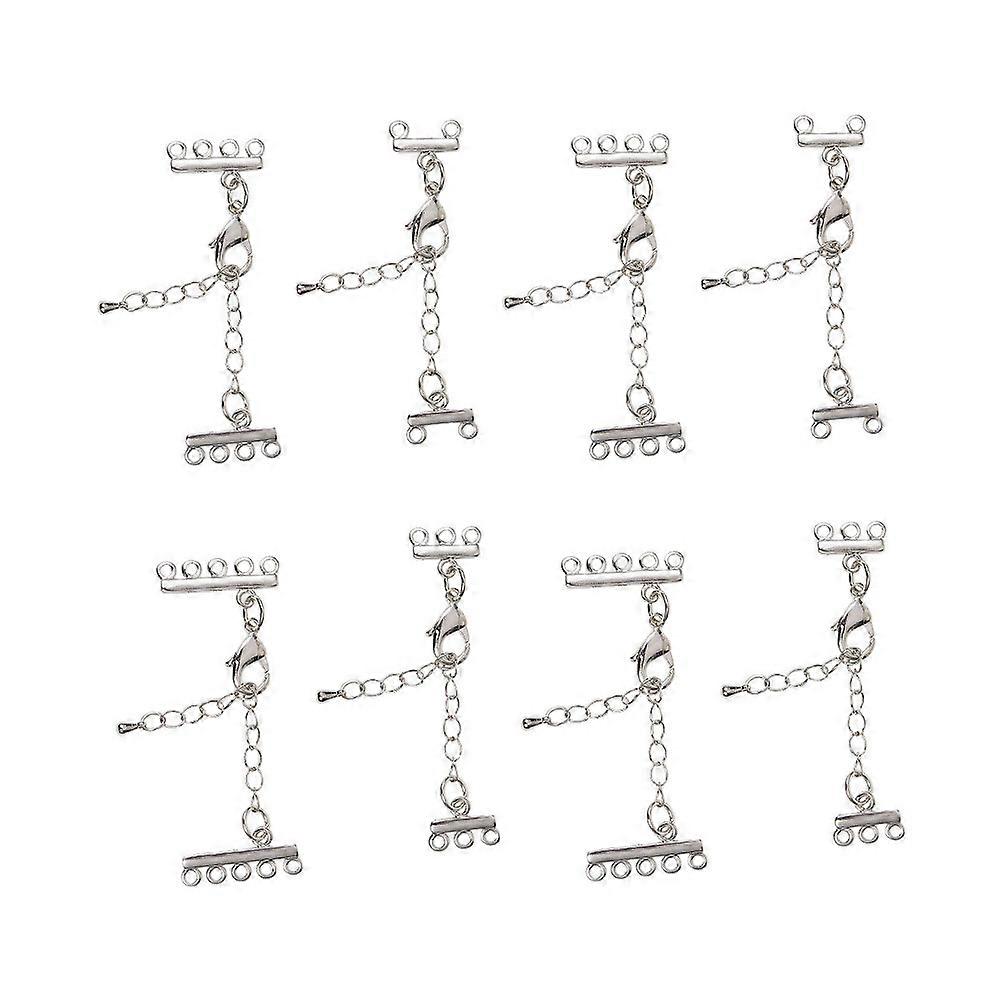 8Pcs Silver Extender Chains for Stainless Steel Adjustable Bracelets