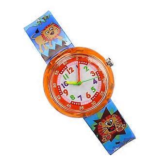 Reloj infantil informal con estampado de león, reloj de cuarzo para niños y estudiantes.
