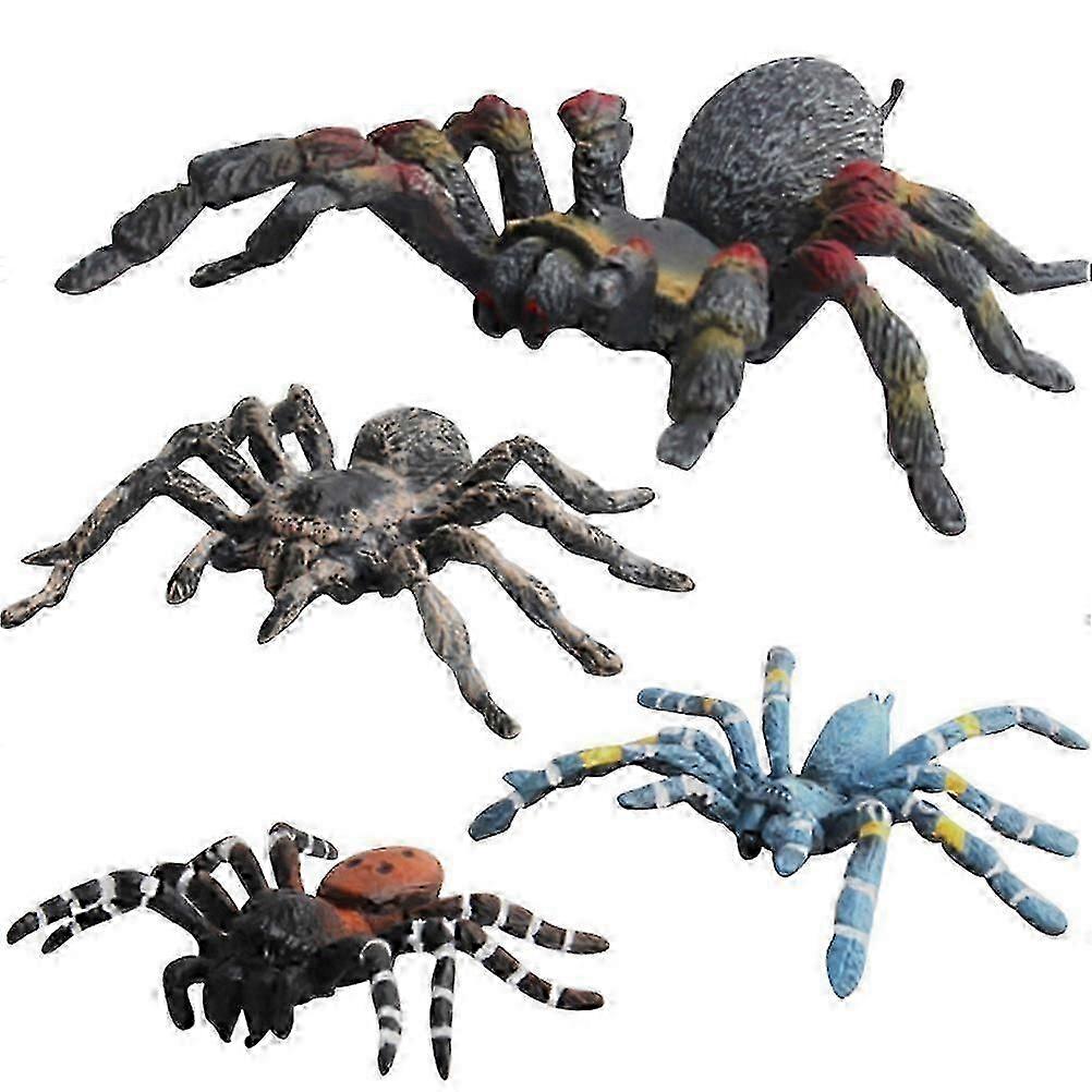 Plastic Simulation Insect Model Spider Toy for Playing 2Pcs Vivid Colors