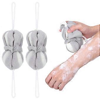 2Pcs Practical Long Shower Ball Lovely Supple Bath Flower Foaming Bath Ball