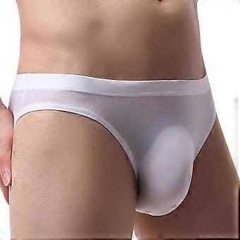 Longjiang Solid Color Transparent Men Briefs Ice Silk U Convex Seamless Male Underwear Male Underpants