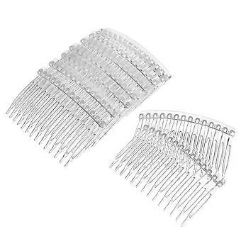 Lurrose 10pcs Haarseite Clip Kämme 14 Zähne Braut Hochzeit Schleier Kamm für Frauen Mädchen Damen (transparent)