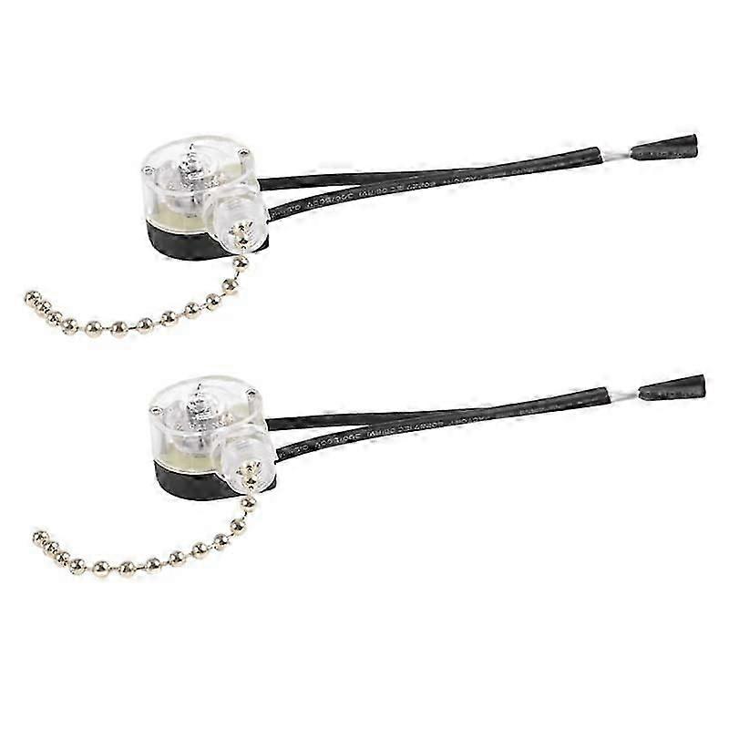 Switch 2X Lighting Ceiling Fan Light Switch With Pull Chain 3A 250VAC 6A 125VAC