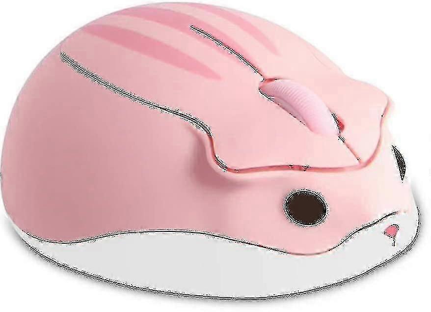 Wireless Mouse Cute Hamster Shaped Computer Mouse 1200dpi Less Noice Portable Usb Mouse Cordless Mouse(pink)
