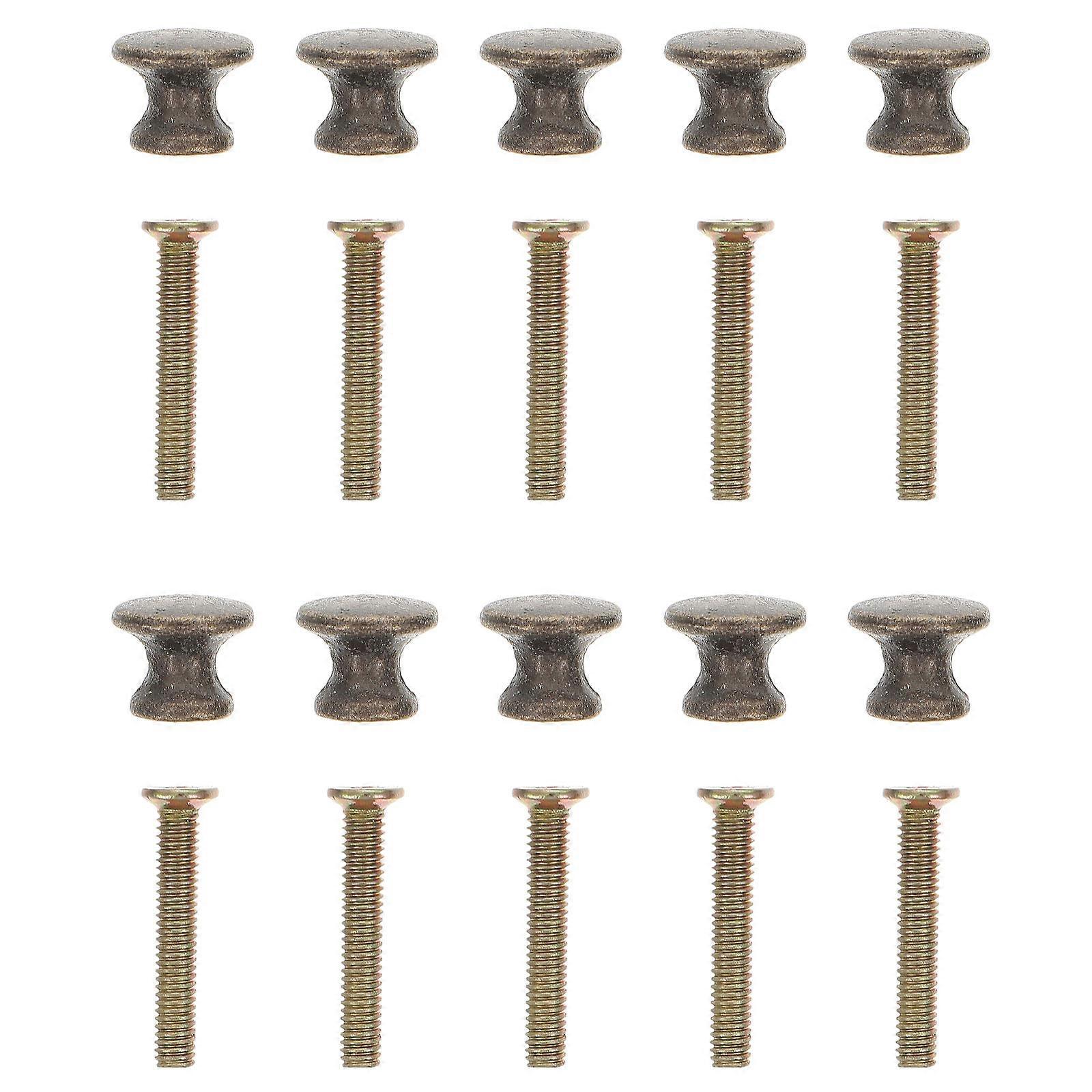 20 Sets Boxes Knobs Pulls Mini Mushroom Head Handle Cabinet Jewelry Box Parts