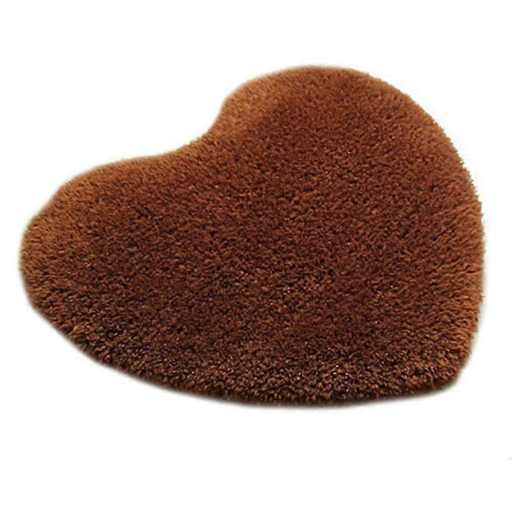 Solid Color Plush Heart Door Mat