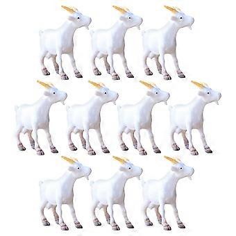 10pcs Charming Miniature Adorable Goat Ornament Miniature Sheep Figurines for Gardens  Micro Landscape Goat Model Ornaments