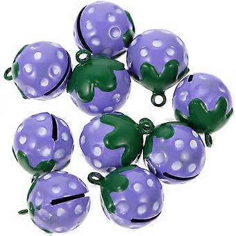 Cartoon Strawberry Bell Pendant for Pet Collar Accessories 10Pcs Included