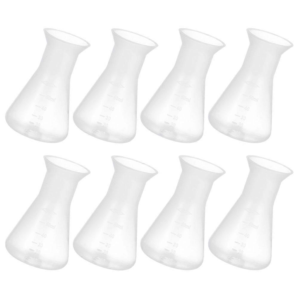 8pcs Labs Erlenmeyer Flasks Science Experiment Flask Conical Flasks Laboratory Scale Flask(50ml)