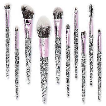 10 Pieces Professional Makeup Brush Set Synthetic Bristles Eyeshadow, Foundation, Blending Brushes compatible with All Cosmetics