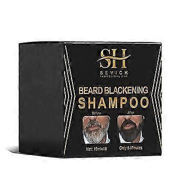 Champú de tinte para barba negra, Reparación para el cuidado de la barba, Suavizante de acondicionador de bigote de cubierta gris, Cubre el cabello gris, Sin fragancia