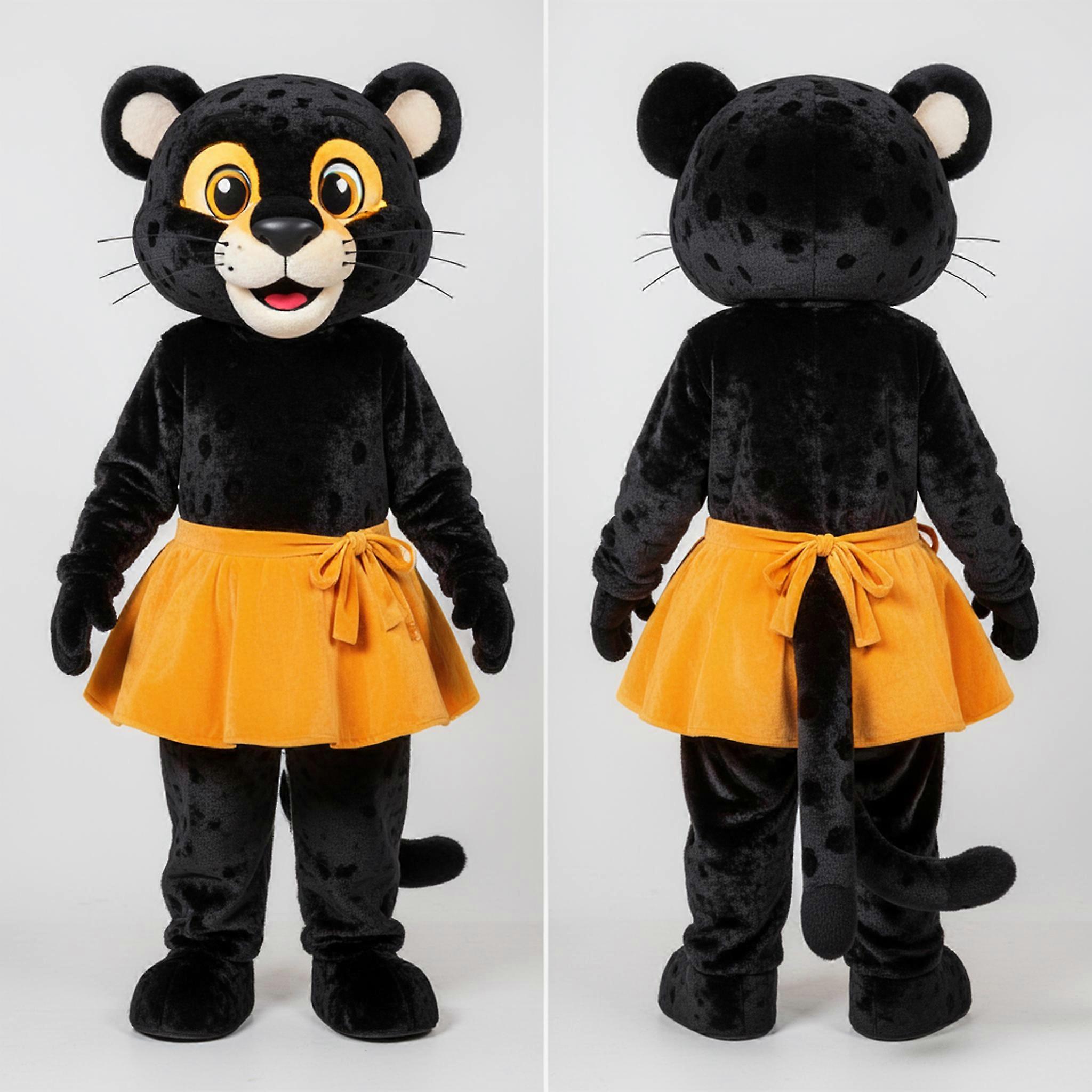 MASTICOT Ebony Black Cartoon Cheetah Mascot