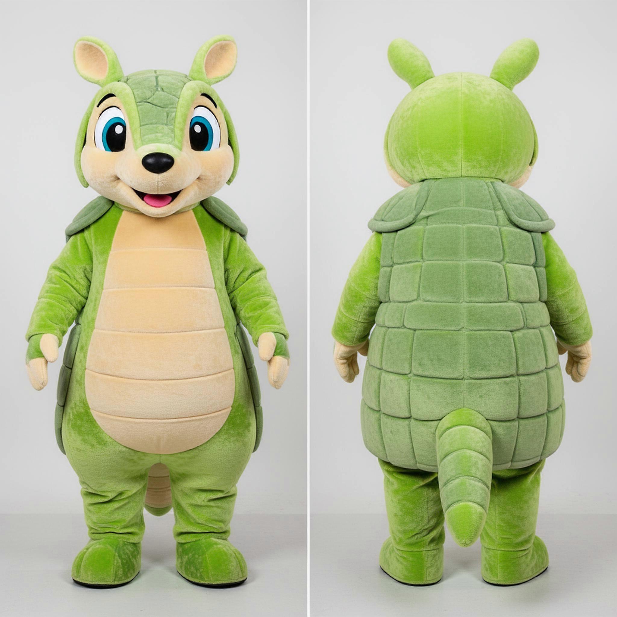MASTICOT Lime Green Cartoon Armadillo Mascot