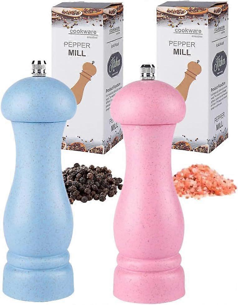 2 Pack Salt Pepper Grinder Set with Adjustable Ceramic Rotor, 6.5 Inch