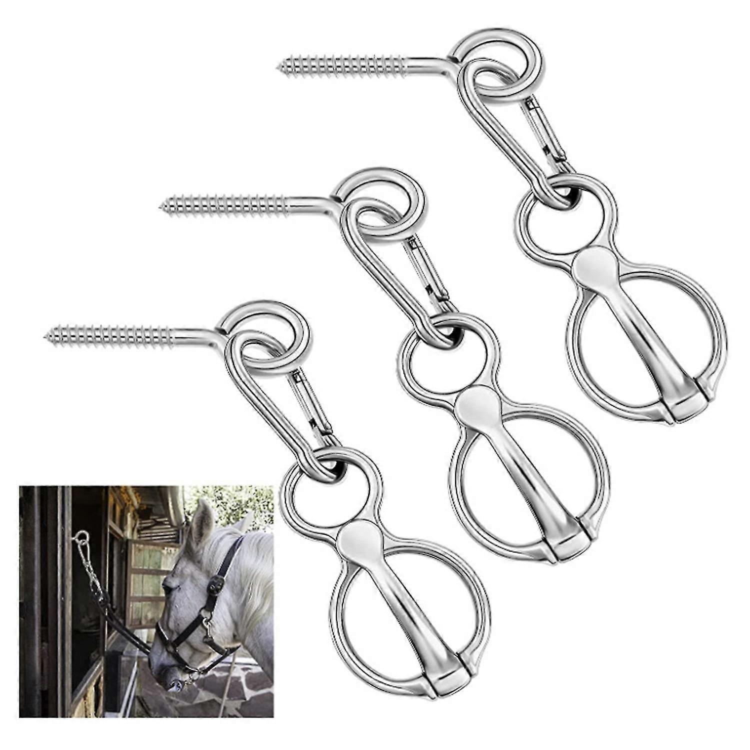 1 Set Heavy-Duty Horse Tie Ring Rustproof Quick Release Prevent Pulling Cross Tie Ring Rigging