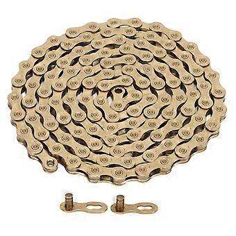 Mountainbike-Kette Starke Zugfestigkeit Schlagfestigkeit Titan Gold Farbe 9-Gang-Rennradkette