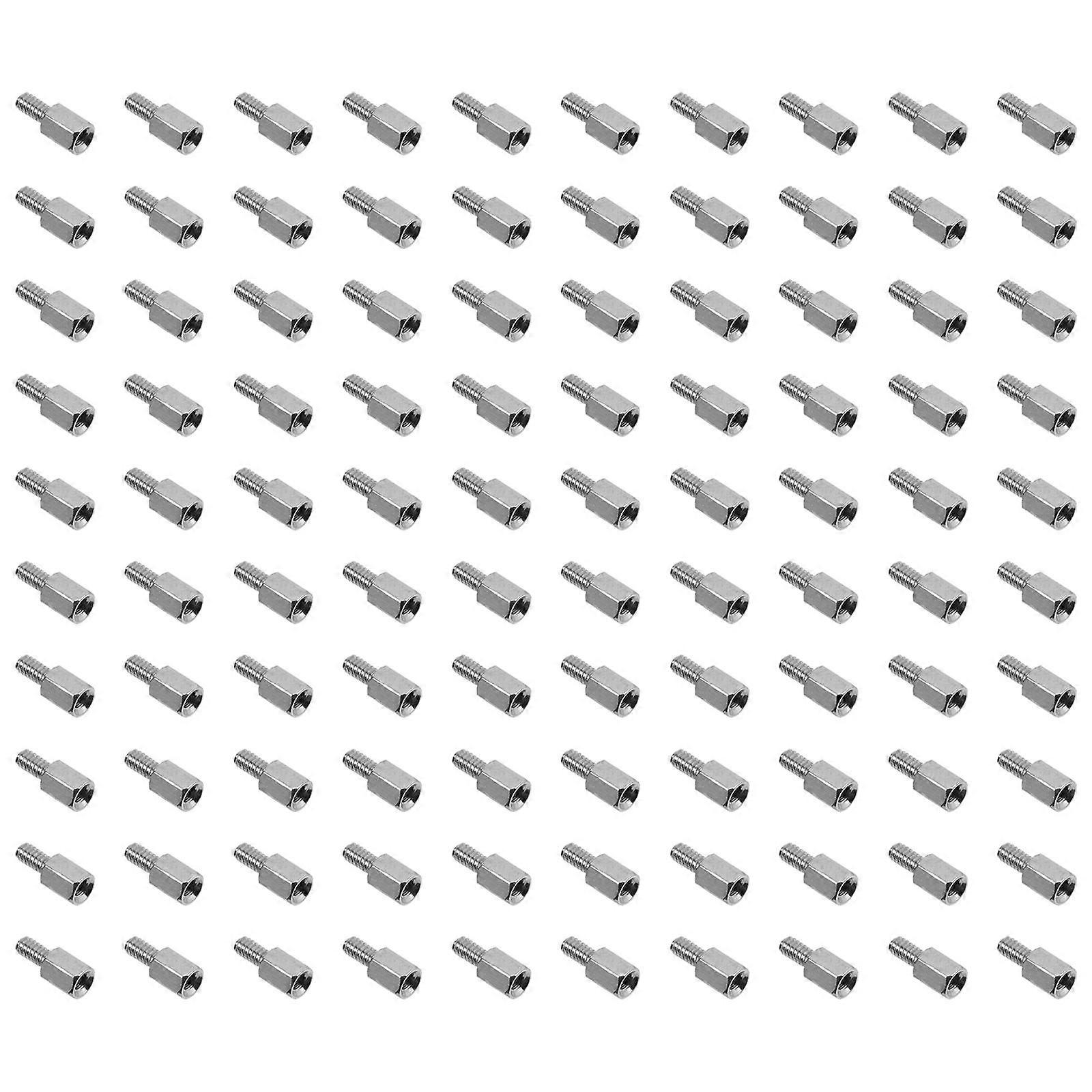 Silver Standoff for Machine Use 100Pcs Hexagon Pcb Nut