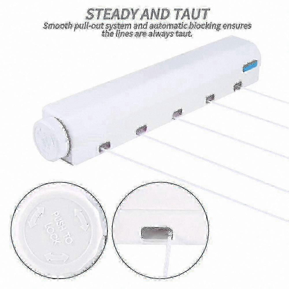 Retractable Clothesline Drying Rack with Spring Mechanism - Premium Quality