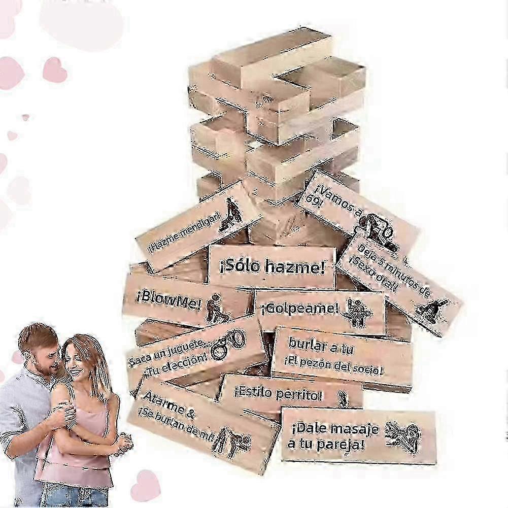 Natural Wood Date Night Stack Game