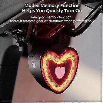 Smart Heart-Shaped Bike Tail Light with Brake Sensor for Cycling Safety