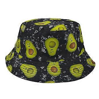 Doppelseitiger Fischerhut mit Avocado-Print und UV-Schutz