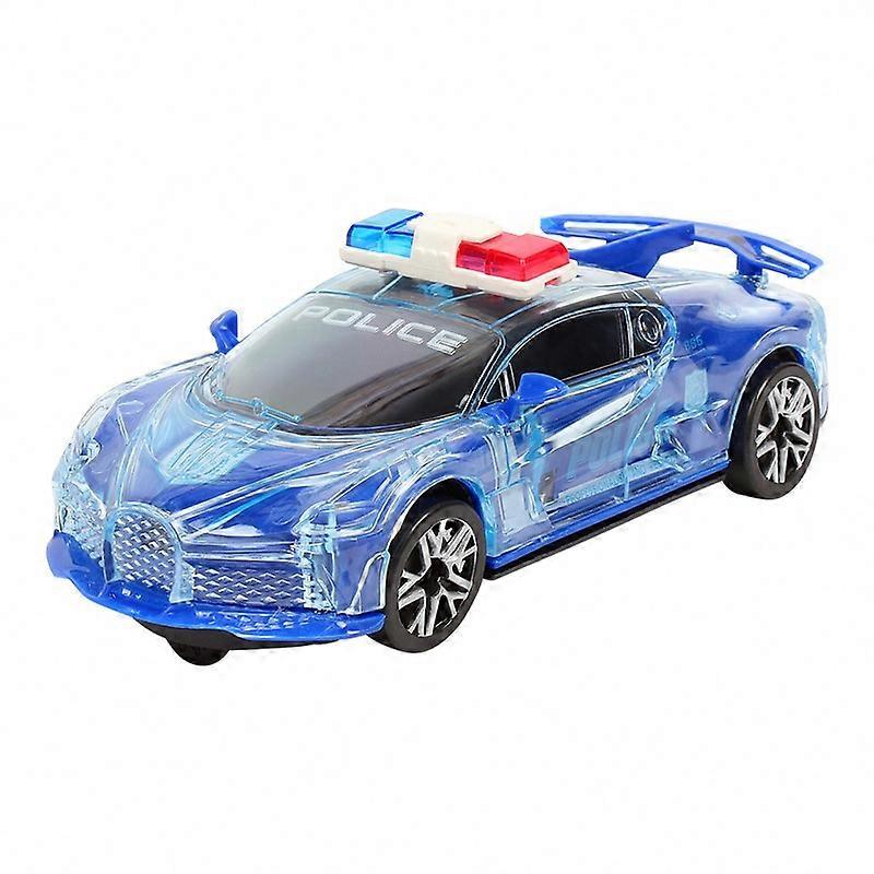 Toy Police Car Smart Obstacle Avoidance Glowing Translucent PLA