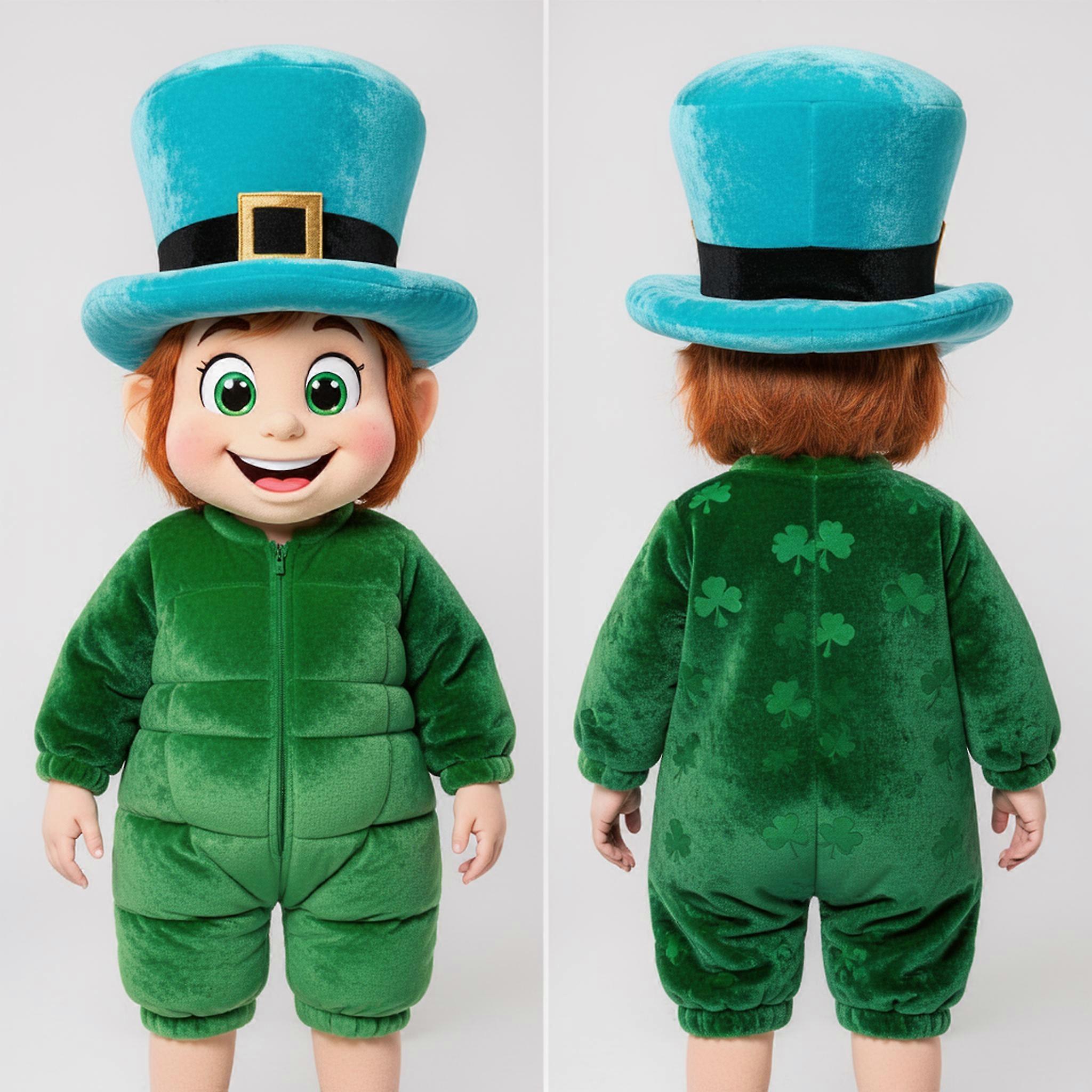 MASTICOT Turquoise Plush Leprechaun Hat Mascot