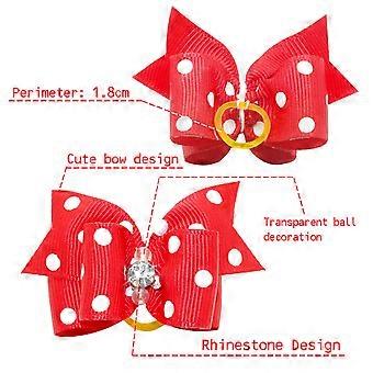 Pet Polka Dot Cat Hair Bow with Elastic Band 20Pcs Hair Accessories
