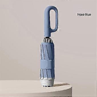 Ombrello pieghevole automatico, con anello di rinforzo, struttura a doppia stecca, resistente al vento e impermeabile, dotato di striscia riflettente per la sicurezza, portatile, adatto sia per uomo che per donna, realizzato in tessuto resistente 310T.