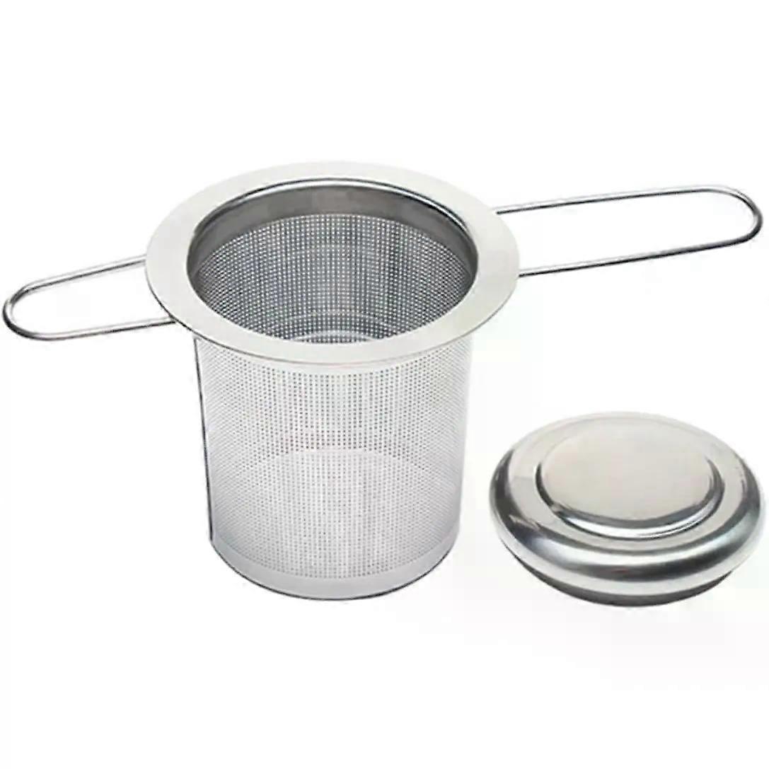 Stainless Steel Tea Strainer Two Handle Foldable Tea Filter Lid Infuser