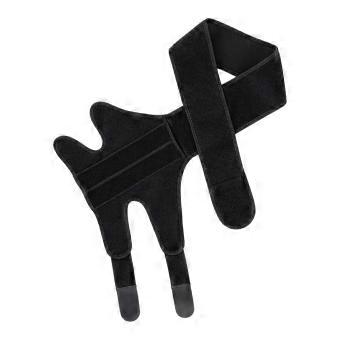 Fabric Dog Leg Support Wrap with Knee-and-Leg Coverage, Adjustable Belt for Positioning During Routine Joint Knee Care Use  Black XS