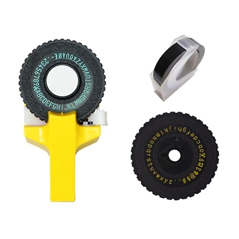 Motex E101 Etiket Yazıcı + 2 Tekerlekler El Damgalama Dymo 3d Kabartma için Baskı