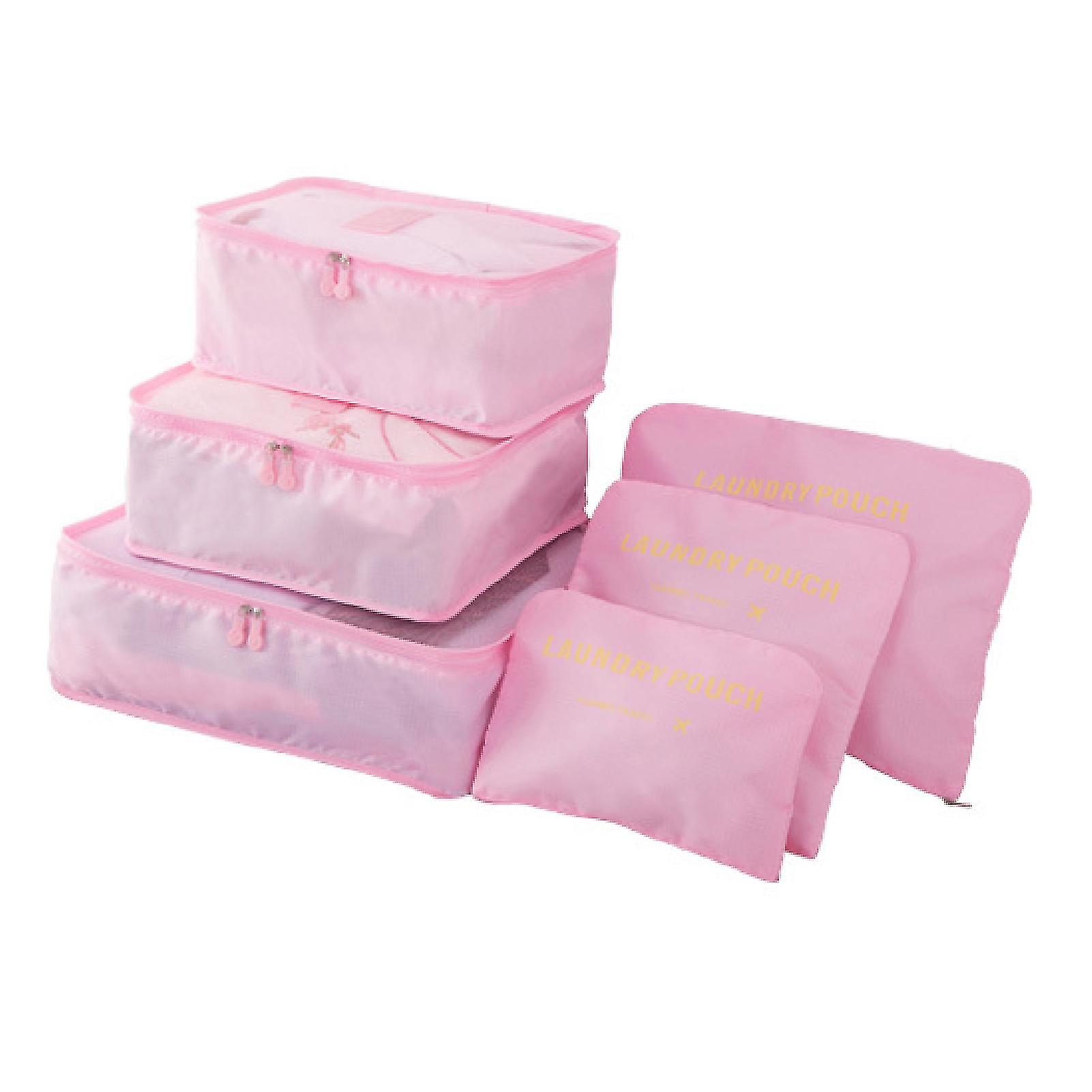 6 قطع / مجموعة السفر حقيبة التخزين متعددة الوظائف العملية أكسفورد القماش لطيف السفر أكياس التخزين مجموعة للسفر