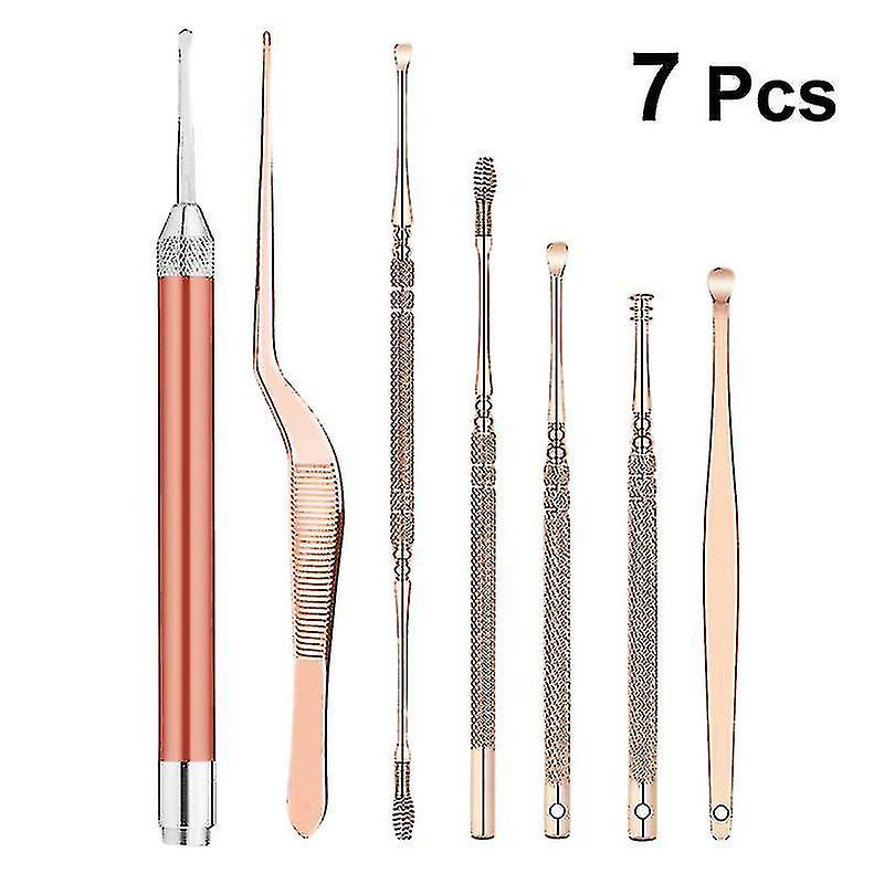 7pc Led Earpick Ear Cleaner Curette Earwax Removal Earpick Cleaning Tool