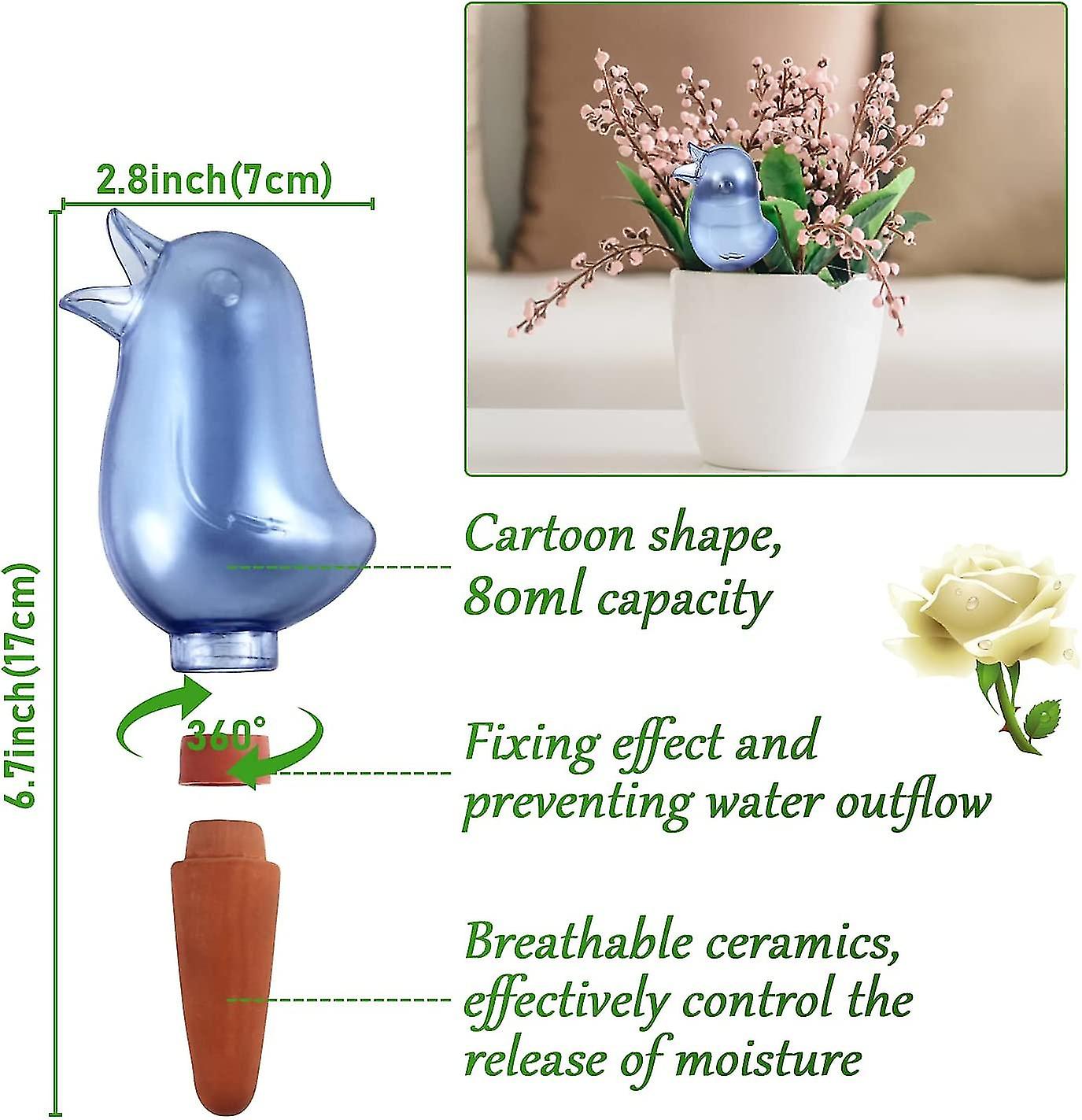 4-Pack Self-Watering Spikes – Bird-Shaped Ceramic Plant Watering Globes For Indoor Plants