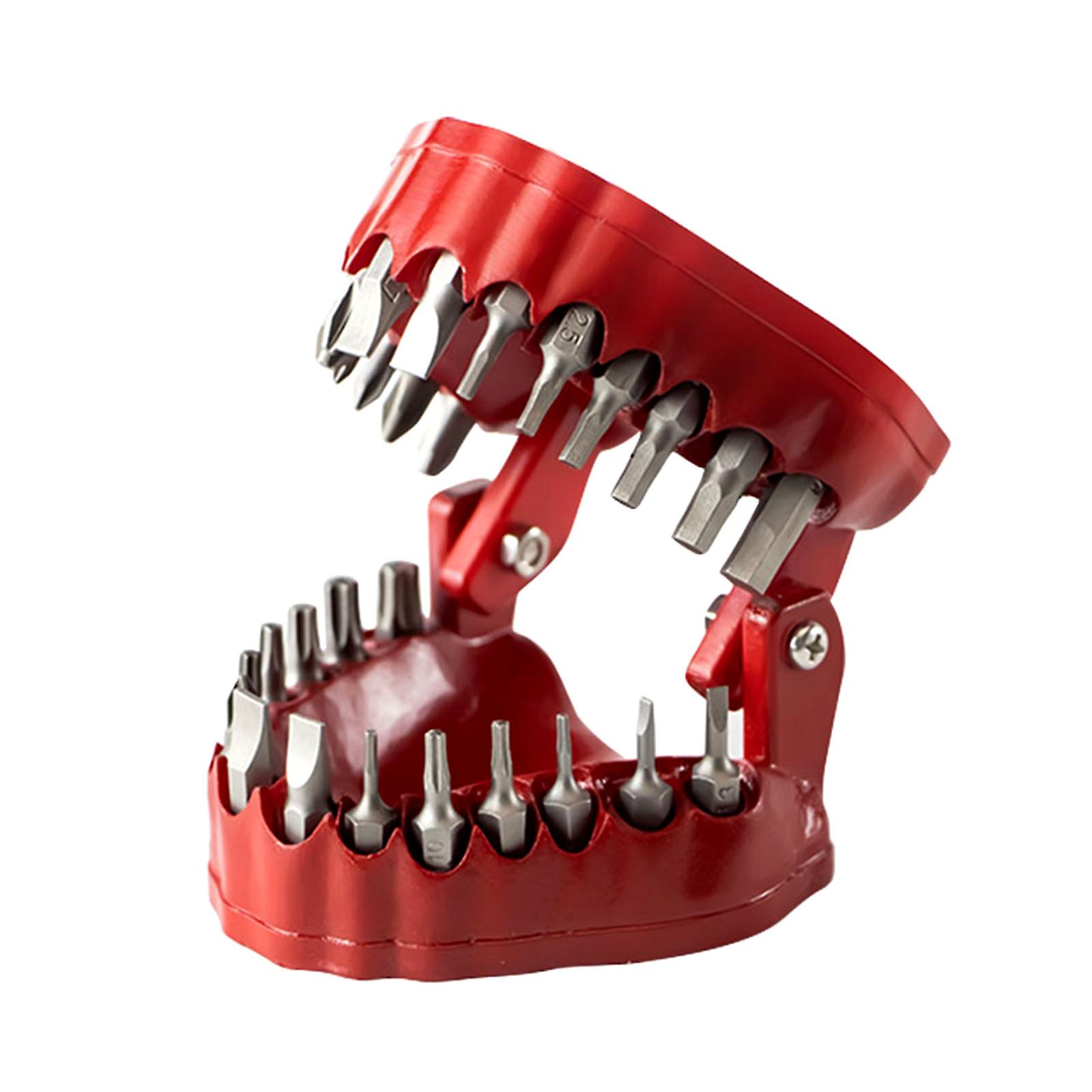 Funny Denture Bit Holder Teeth Model Design Screwdriver Bit Holder with 28 Bit